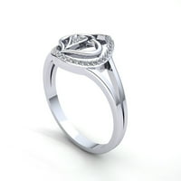 Originalna 0,25ct Okrugli rez Diamond Dame Bridal Leaf Angažman Fancy Ring Solid 10k ruža, bijelo ili