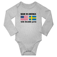 Napravljeno u Americi sa švedskim dijelovima za bebe dugih rukava