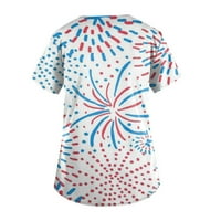 HHEI_K Ženski personalizirani print kratkih rukava V-izrez V-izrez Radne majice Ženska bluza