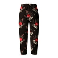 Amtdh Ženske cvjetne ispis hlače za klirens Flowy Beach Lagane hlače Lady Lounge Pantalone Radite Casual