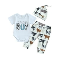 woshilaocai mamas dječak za bebe odjeću Newborn Onesie hlače odjeća za novorođenčad jesen zimske kravlje