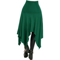 Ženska modna solidna gotička punk asimetrična čipka za prorezu Prednja suknja Line suknje