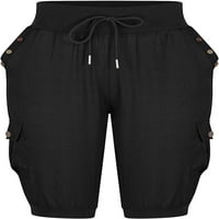 Ženske pantalone za ljetne vučne kašike teretni hlače elastične struke Ležerne prilike labave ravne