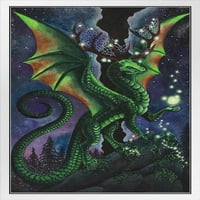 Čuvar iz snova Dream Locker Dragon by Carla Montrow Fantasy Poster Zeleni zmaj Priroda Mystičko bijelo