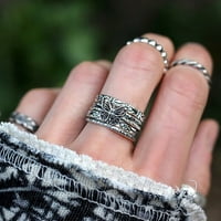Lowrofile prstenovi za žene djevojke Svijetli srebrni leptiri snop leptira bračni par