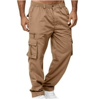 Oalirro Solid Man-ove divlje teretne pantalone ležerne duksere s više džepova na otvorenom jogger hlače
