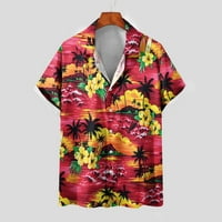Muški casual havajske majice Veliki i visoki gumb s kratkim rukavima dolje na plaži na plažima vrhova