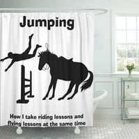 Konji Smiješni konj skače leteći pad zaljubljenih za vožnju ideje za zavjese za tuširanje