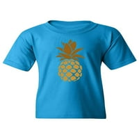 Zlatna majica od ananasa Juniors -Spideals dizajni, X-mali