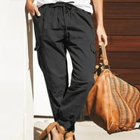 Teretne pantalone za žene Dressy Casual modne čvrste boje Kombinezone za džepne pantalone