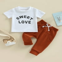 Toddler Baby Boy Dopis odjeće Ispiši majicu kratkih rukava Top jogger hlače Summer Outfits Set