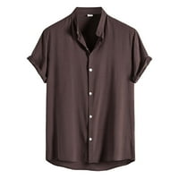 Muško ljetno casual top majica od pune košulje Top kratkih rukava postolje košulja modna majica labav