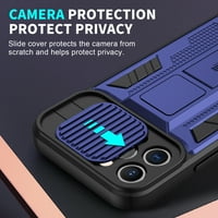 Idomi za iPhone Pro CASE, sa sklopivim udarcem i kliznim objektivom Zaštita kamere Oklop Vojna zaštitna