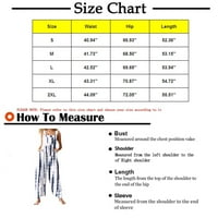 Jumpsuits za žene Ženski ispisani suspenders Dvostruki džep konopljene slučajne pantalone za žene za