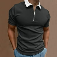 IOPQO polo majice za muškarce Muškarci Ležerne prilike Ležerne prilike Soild patentni košulja Okrenite