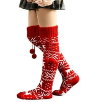 Multitrast Multitrast Božićne bedro visokog tiskane čarape za koljeno za zabavu