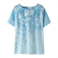 Vrhovi za žene Skraćeno ljetni modni ležerni trendy tiskani tiskani majica majica T HIrts Dame Bluzes