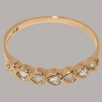 Britanci napravio 18k ružičarski zlatni prirodni dijamant i opal ženski vječni prsten - Opcije veličine