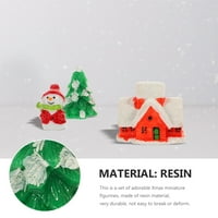 1set minijaturni snjegovinski figurice minijaturni ukrasi za božićne stable ukrase lutka dekor kuće