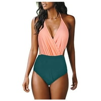 Tking Fashion Womens Spajanje trbušnjake Pokrijte mršave kupaći kostim kupaćim kostima za žene Green