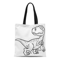 Platno torba Raptor dinosaura crtani bojanje knjiga zvijeri Biješka ramena za višekratnu upotrebu Trgovinske torbe