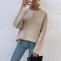 WHLBF pulover džemperi za žene, ženske ležerne seksi kružne rupe za rubu