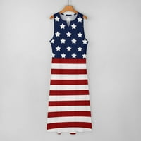 Yuwull Womens Maxi haljine za ljetne haljine za žene 4. srpnja Američka zastava Štampanje Maxi haljine