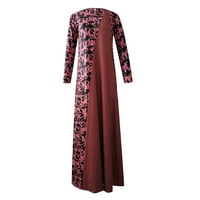 Ljetne haljine za ženski rukav a-linijski dugi boemski klub tiskali su V-izreznu haljinu crvena l