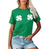Popust Ženska košulja St.Patricck Crewneck Tee Majica Lucky Green Day Pokloni Ugodne casual vrhovi Djelonac Grafički grafički print Pulover Majice kratkih rukava za žene Green XXL