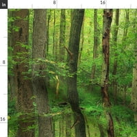 Pamuk Satens Stolcloth, 70 108 - šumska drveća Grove Wood breze zelena emerald šuma, print Custom stol