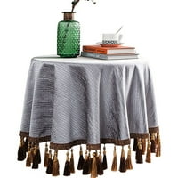 Stolnjak za okrugli sto, visoku preciznu tkaninu stolnjak s rese, elegantan teški poliesterski poklopac