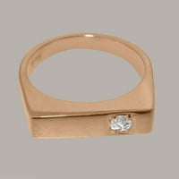Britanci napravio 9k ružičasto zlato sintetički kubični cirkonijski muški prsten - Opcije veličine -