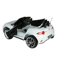 Dječja vožnja automobilom, Mazda MX-RF, 12V Powered Vožnja automobilom sa 2,4 g daljinskom upravljaču, električni igrački automobil podesiv za djecu 3-6, bijeli