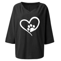 HOMADLES Pamučna i posteljina majica za ženske vrhove crne veličine l