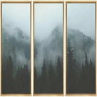 Zid - Uokvirena platna Zidna umjetnost - Mountain šuma u magli - Moderna domaća umjetnost rastegnuta