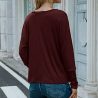 Višebojni bluze Žene Ležerne prilike s dugim rukavima V izrez Nadledani Šifon vrhovi ženske majice Outsens
