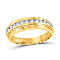 Jewels 10kt žuti zlatni mens okrugli dijamant Milgrain Ribedged Anywards BAND prsten CTTW