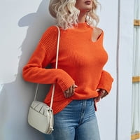 Dolight Pad, Zimski kardigan džemperi za žene, plus, predimenzionirani, topli, narandžasti, modni ženski dugi rukav pourve pulovere na vrhu pukotine