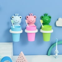 Fogcroll set četkica za zube Cartoon Frog oblik zidna kreativna dječja držač za četkanje zuba za dijete