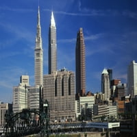 Neboderi u gradu, Cleveland, Ohio, SAD Poster Print panoramskim slikama