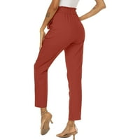 Asdoklhq ženske hlače plus veličine, modne žene plus veličine casual solidne elastične džepove struka