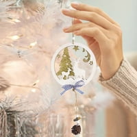 Njspdjh Božićni ukrasi Drveni šuplji božićni okrugli privjesak Creative Christmas Listering Lijepi božićni