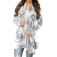 GDFUN ženska modna casual cvjetna kaput od jakne srednjeg duljina