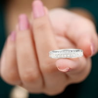 Princeza rez Moissinite večni prsten za žene za žene, srebrna srebra, US 9,50
