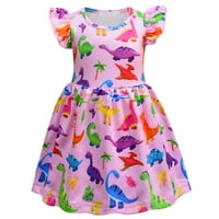 Ljetna dječja haljina Dječja haljina haljina od pamučne djevojke Dječja životinja Dinosaur