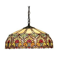 Rasvjeta sunčanog tiffany-stila svjetla cvjetni strop privjesak učvršćeni 18 Shade