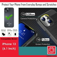 Capsule Case četkani futrola kompatibilna sa iPhoneom [otporna na struju Teksture Heavduty Crna futrola za iPhone svi nosači