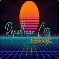 Republički grad Nebraska Frižider Magnet Retro Neon Design