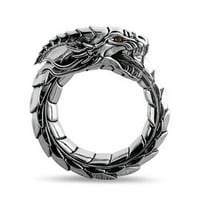 STAMENS prsten, unise vintage srebrni zlatni zmajevi isklesani prsten etnički stil Podesivi otvaranje jednog veličine