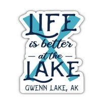 Gwenn Lake Alaska suvenir Vinil naljepnica naljepnica za naljepnice za veslo 4-pakovanje